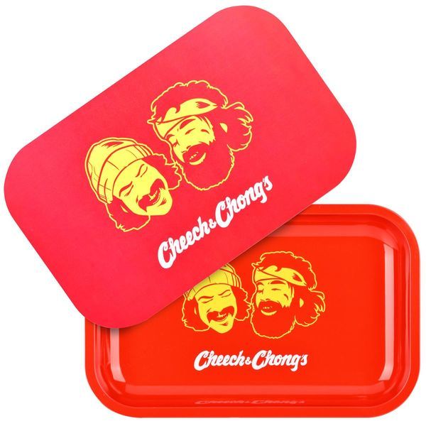 Keskikokoinen metallinen rullaustarjotin kannella (Cheech & Chong x Pulsar)
