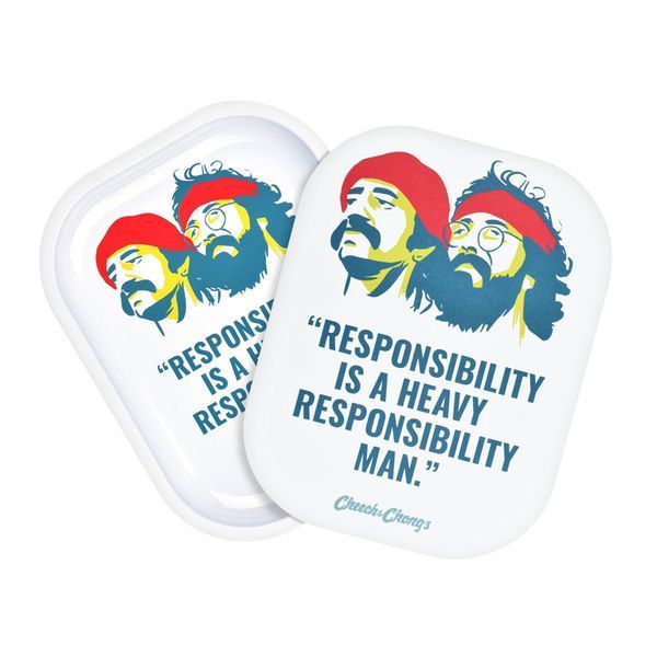 Pieni metallinen rullaustarjotin kannella (Cheech & Chong x Pulsar)