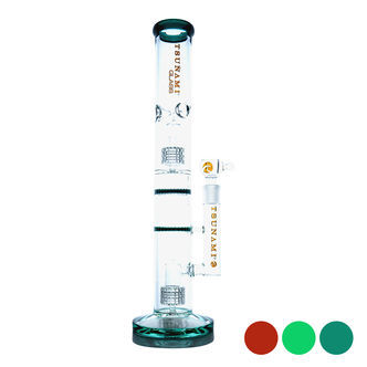 Dual domed matrix -dual honeycomb -bongi 16'' (Tsunami Glass)