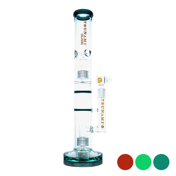 Kaksoiskupolinen Matrix- ja kaksoishunajakosuodatuksella varustettu bongi 16'' (Tsunami Glass)
