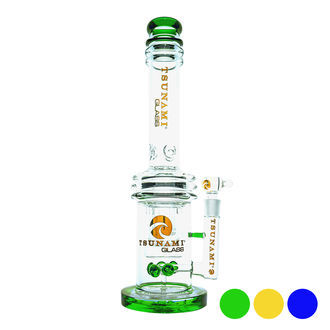 Button Double Honeycomb Perc -bongi 16'' (Tsunami Glass)