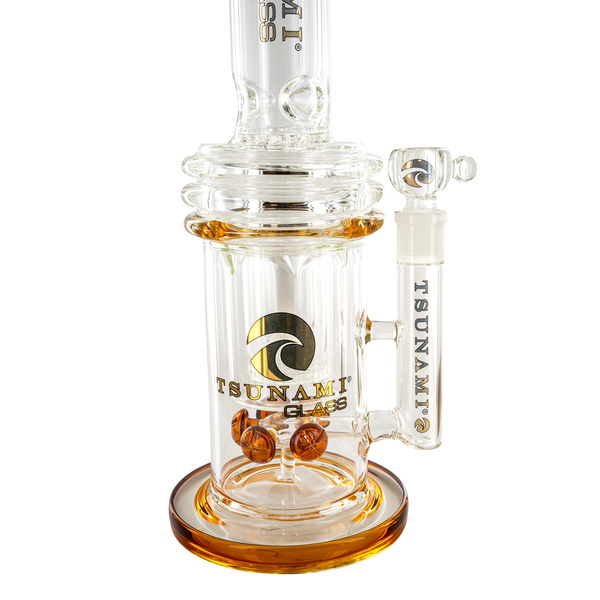 Button Double Honeycomb Perc -bongi 16'' (Tsunami Glass)