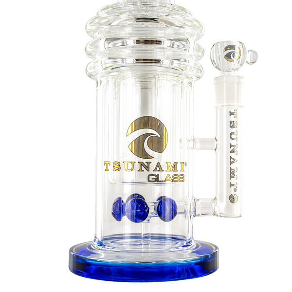 Button Double Honeycomb Perc -bongi 16'' (Tsunami Glass)
