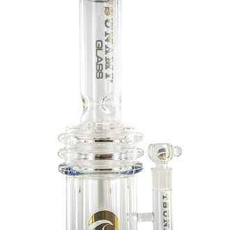 Button Double Honeycomb Perc -bongi 16'' (Tsunami Glass)