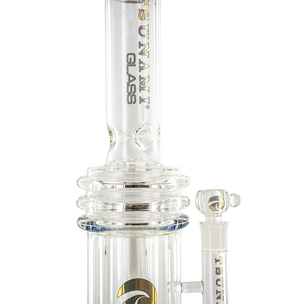 Button Double Honeycomb Perc -bongi 16'' (Tsunami Glass)