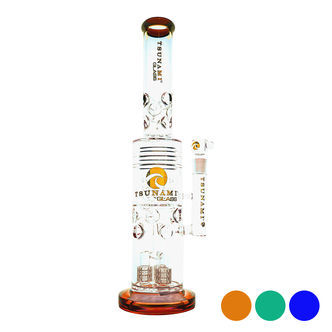 Barrel-suihkup&auml;&auml;, rumpu- ja hunajakennoperkolaattori -bongi 20'' (Tsunami Glass)
