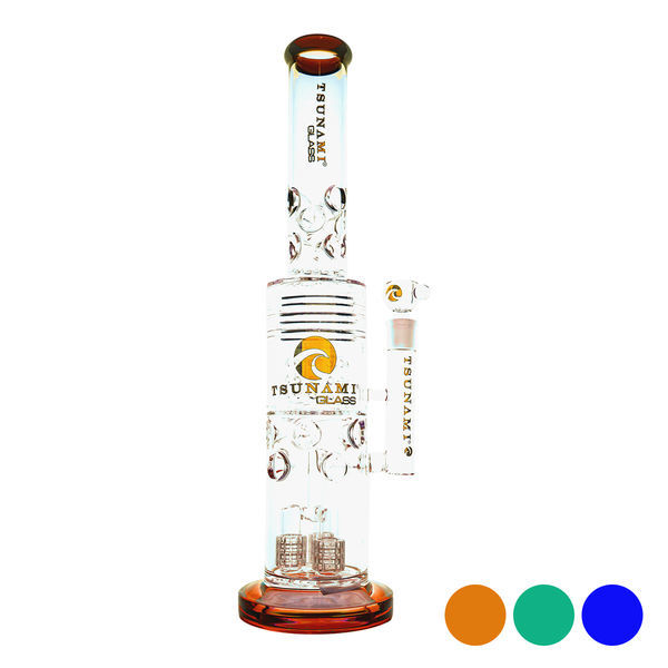 Barreli-suihkupää- ja honeycomb-bongi 20'' (Tsunami Glass)