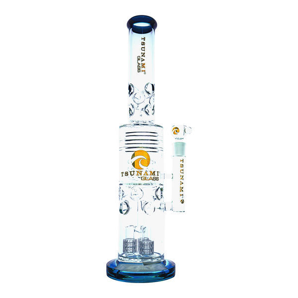 Barreli-suihkupää- ja honeycomb-bongi 20'' (Tsunami Glass)