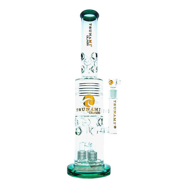 Barreli-suihkupää- ja honeycomb-bongi 20'' (Tsunami Glass)