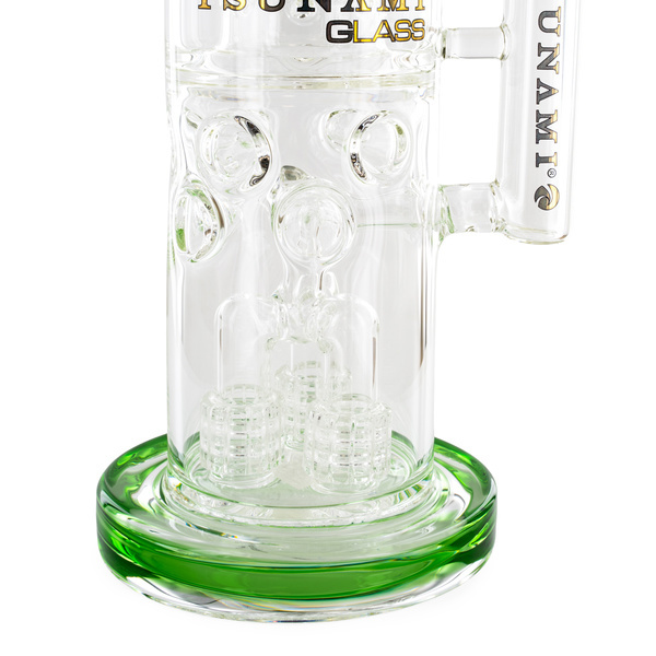 Barreli-suihkupää- ja honeycomb-bongi 20'' (Tsunami Glass)