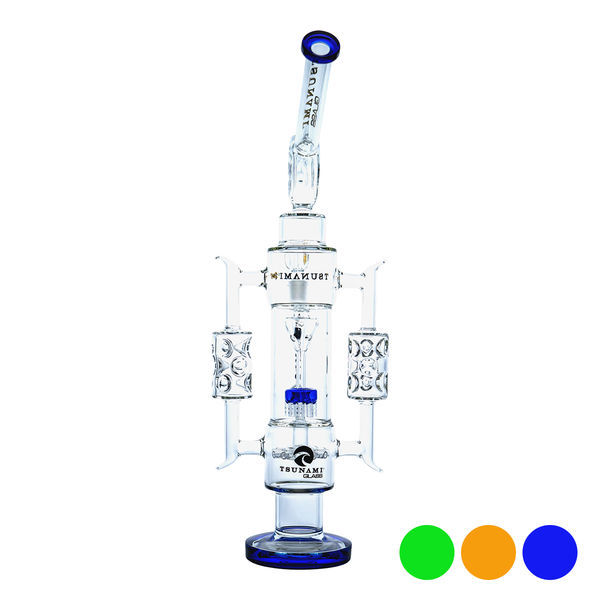 Sprinkler-suihkupäällä varustettu recycler-bongi 20'' (Tsunami Glass)