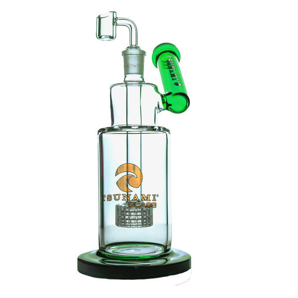 Sivukaulainen suihkupää-dab-rigi 10'' (Tsunami Glass)