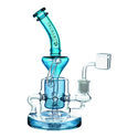 Shower Head -recycler dab rig 9″ (Tsunami Glass)