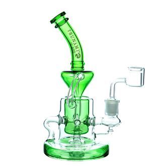 Shower Head -recycler dab rig 9″ (Tsunami Glass)