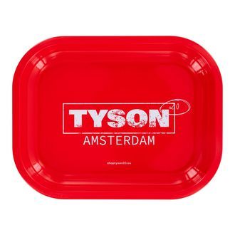 Metallinen rullaustarjotin, punainen "Tyson Amsterdam" (TYSON 2.0)