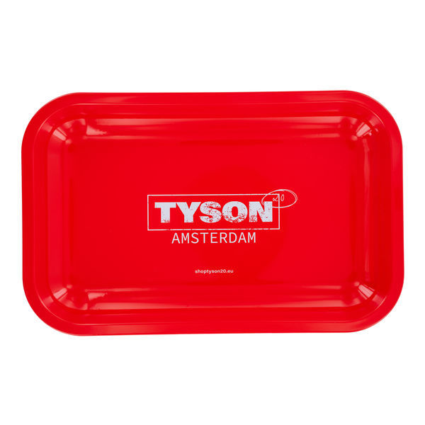 Metallinen rullaustarjotin, punainen "Tyson Amsterdam" (TYSON 2.0)