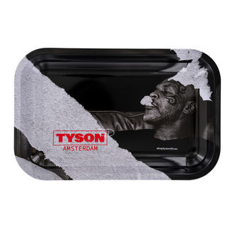 Valkoinen metallinen rullaustarjotin "Rentoutuva Mike" (TYSON 2.0)