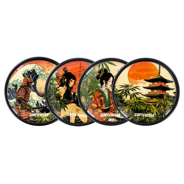 Rising Sun -metallinen grinderikokoelma (Zamnesia) – 4-osainen Ø50 mm
