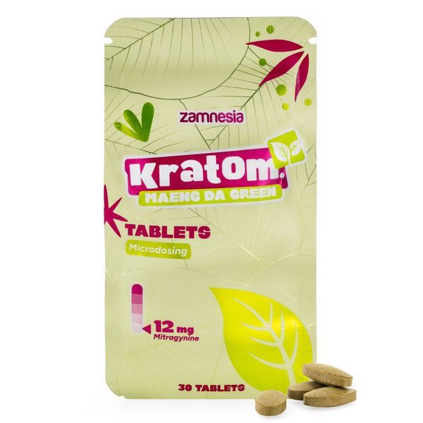 Kratom-mikroannostelutabletit – Maeng Da Green (Zamnesia)