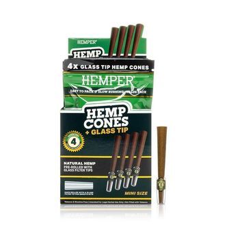 Hampputuutit 1&frac14; + lasinen filtterip&auml;&auml; 4 kpl (Hemper)