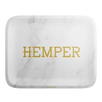 Luxe valkoinen marmori -rullaustarjotin (Hemper)