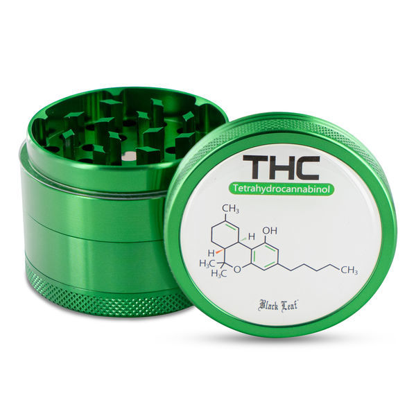 Metallinen grinderi Black Leaf THC (4 osaa)