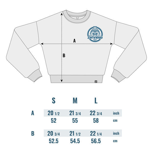 Zamnesia crop top -collegepaita | naiset