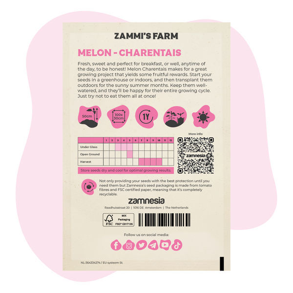 Charentais-melonin (Cucumis melo) siemenet