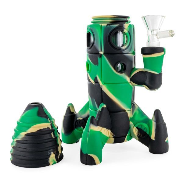 Silikoninen Rocket-bongi LED-valolla