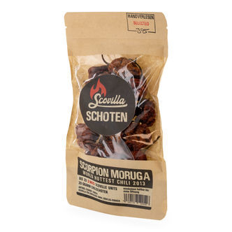 Kuivattu Moruga Scorpion -chili (Scovilla)
