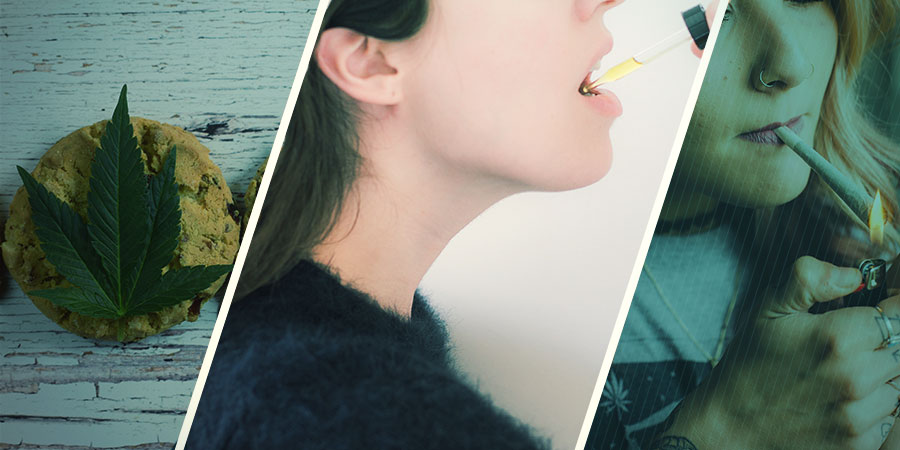 Kannabis kielen alle vs. suun kautta vs. polttamalla