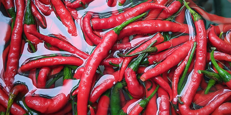 Pese chilit huolellisesti Pese chilit huolellisesti