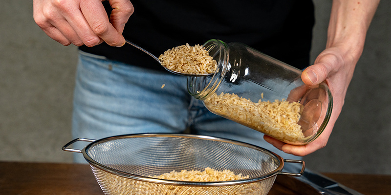 Fill glass jars or spawn bags with the grain of your choice Fill glass jars or spawn bags with the grain of your choice