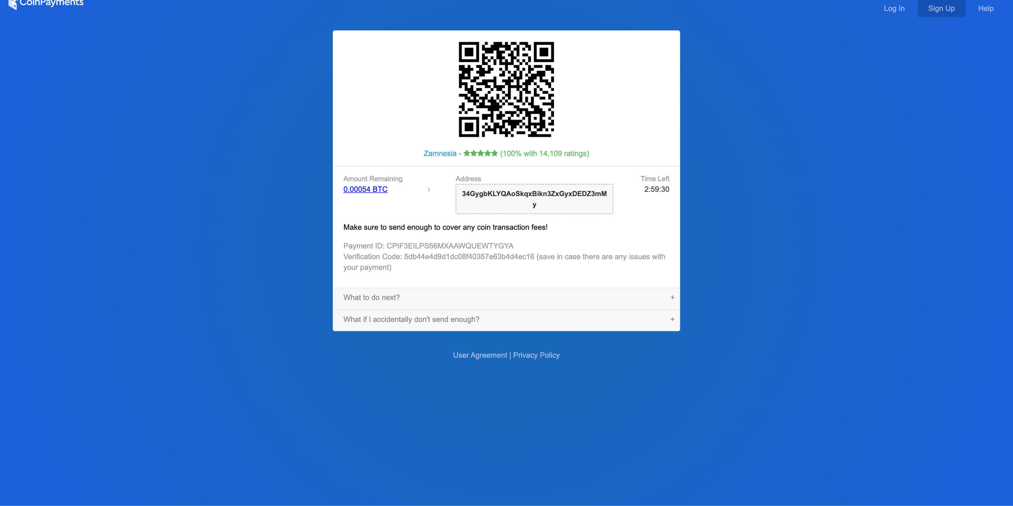 Zamnesian Bitcoin-osoite The Zamnesia Bitcoin Address