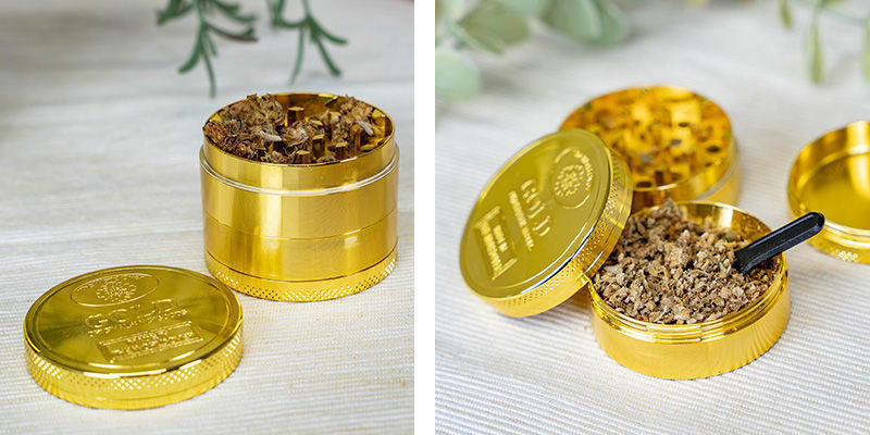 Metallinen grinderi 24K kultaa Metallinen grinderi 24K kultaa