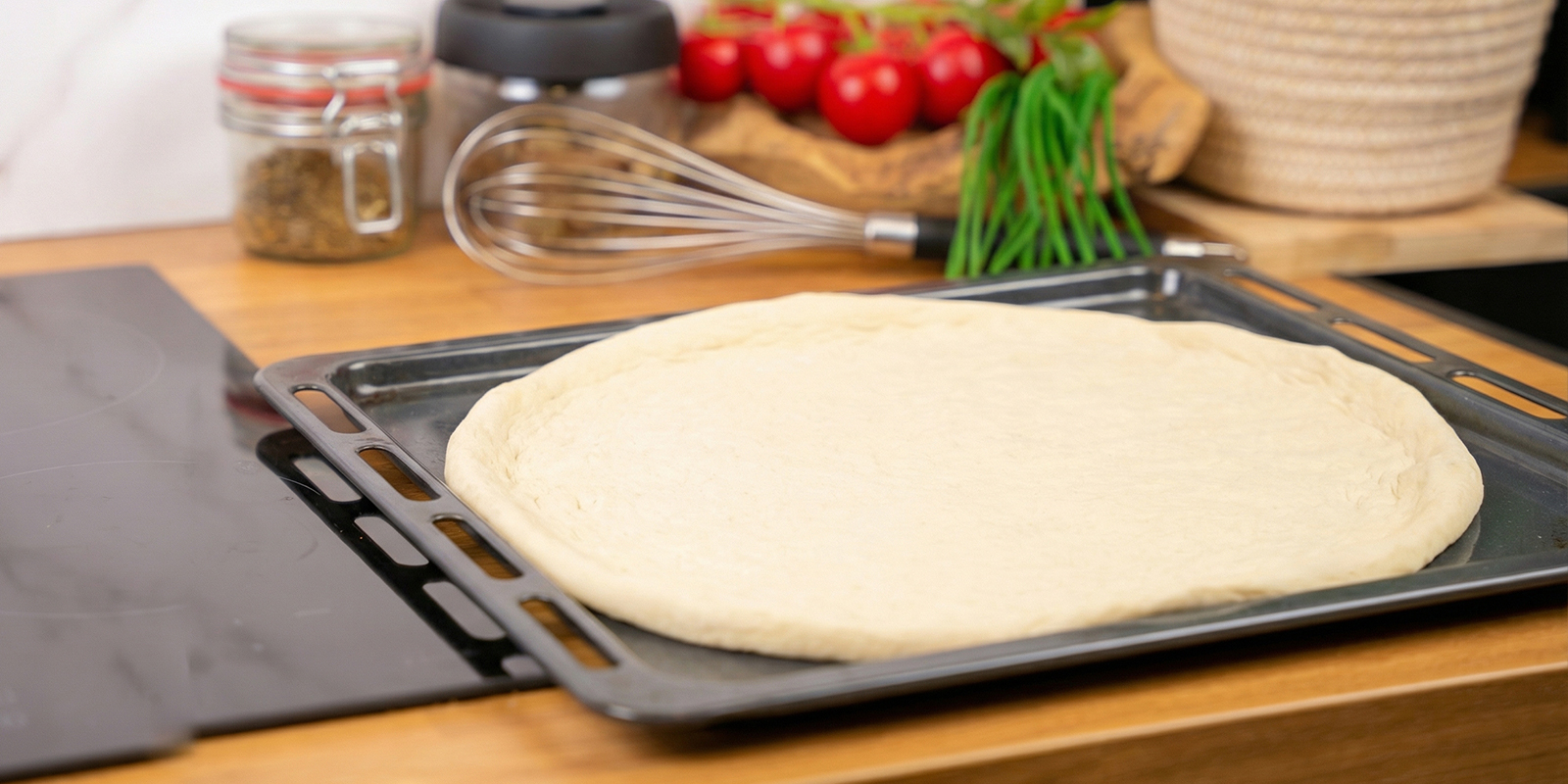 Valmistele pizzapohja Prepare the pizza base